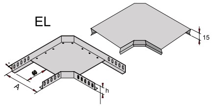Поворот лотков металлических на 90 градусов ELCOS EL-16-8-1.2 Защита кабеля