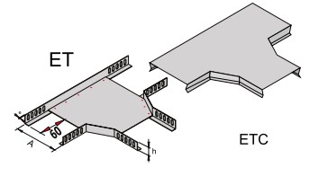 Ответвитель лотков металлических т-образный ELCOS ET-60-6-1.2 Клеммы, сжимы, разъемы