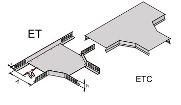 Ответвитель лотков металлических т-образный ELCOS ETz-40-10-1.5 Клеммы, сжимы, разъемы